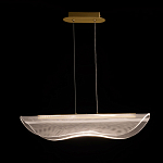 Люстра линейная с прозрачным волнообразным плафоном Wave Line варинант исполнения - 3 | Loft Concept в Волгограде