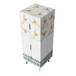 Тумба белая с рисунком Tall Forest Ok White варинант исполнения - 3 | Loft Concept в Волгограде