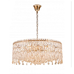 Люстра круглая с хрустальными подвесками на золотистом каркасе Roul Crystal Light варинант исполнения - 8 | Loft Concept в Волгограде