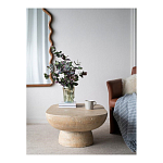 Столик кофейный кремового цвета с овальной столешницей и круглым основанием Cream Dalmen Table варинант исполнения - 7 | Loft Concept в Волгограде