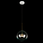 Подвесной светильник с прозрачным бирюзовым стеклянными плафоном и золотыми деталями Диаметр 30 Giopato & Coombes варинант исполнения - 2 | Loft Concept в Волгограде