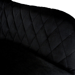 Барный стул со спинкой и подлокотниками на 4-х металлических ножках Douglas Rhombus Черный Велюр варинант исполнения - 3 | Loft Concept в Волгограде