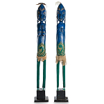 Комплект из 2-х деревянных статуэток Asmat Statuettes Blue Green варинант исполнения - 4 | Loft Concept в Волгограде