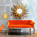 Зеркало-солнце круглое с золотыми с лучами Rays of Peace варинант исполнения - 2 | Loft Concept в Волгограде