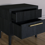 Прикроватная Тумбочка Primo с двумя ящиками Черный дуб варинант исполнения - 7 | Loft Concept в Волгограде