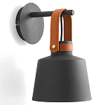 Черное матовое бра с декором под кожу Chestery варинант исполнения - 1 | Loft Concept в Волгограде