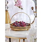 Блюдо круглое с ручкой и голубым фарфоровым дном с цветочным рисунком Blue Garden варинант исполнения - 4 | Loft Concept в Волгограде