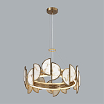 Люстра круглая с полукруглыми плафонами из искусственного алебастра в бронзовой оправе Marbella варинант исполнения - 7 | Loft Concept в Волгограде