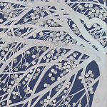 Обои ручная роспись в стиле Арт-деко Windswept Blossom Special Colourway on Dark Blue dyed silk варинант исполнения - 2 | Loft Concept в Волгограде