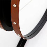 Зеркало овальное в металлической раме с кожаной отделкой Loft in Reflection варинант исполнения - 3 | Loft Concept в Волгограде