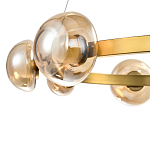 Люстра подвесная светодиодная с 9-ю круглыми плафонами коньячного цвета Iona Chandelier Brass  варинант исполнения - 2 | Loft Concept в Волгограде