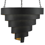 Подвесной светильник в форме спирали черный с золотой внутренней отделкой Warm Glow варинант исполнения - 2 | Loft Concept в Волгограде