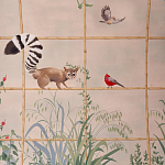 Обои ручная роспись Trellised Menagerie Standard colourway on scenic paper варинант исполнения - 1 | Loft Concept в Волгограде