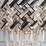 Люстра многоярусная с переплетенными металлическими элементами черного и золотого цвета и прозрачными хрустальными подвесками Empire Chandelier Crystal варинант исполнения - 6 | Loft Concept в Волгограде