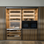 Кухонный гарнитур из дерева и камня с раздвижными дверцами OPERATING COLUMN 2.0 Dada Engenereed Kitchen варинант исполнения - 1 | Loft Concept в Волгограде