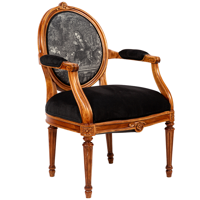 Кресло Marimon Armchair Right Черно-белый Коричневый Кресло Marimon Armchair Right Черно-белый Коричневый в Волгограде | Loft Concept