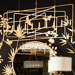 Люстра золотая из пересекающихся прямоугольных элементов Thin Intersecting Rectangles варинант исполнения - 4 | Loft Concept в Волгограде