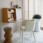 Приставной стол с отделкой из джута Juti D30 см варинант исполнения - 8 | Loft Concept в Волгограде