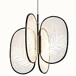 Люстра с гравировкой на акриловых плафонах Gravyura Black D 50 см варинант исполнения - 1 | Loft Concept в Волгограде