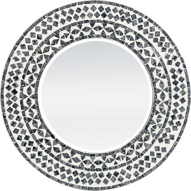 Настенное зеркало Black and white mosaic Белый Черный Настенное зеркало Black and white mosaic Белый Черный в Волгограде | Loft Concept