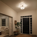 Потолочный светильник с двойным цилиндрическим плафоном из белого стекла и прозрачной органзы Kichler варинант исполнения - 6 | Loft Concept в Волгограде