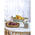 Блюдо овальное с ручкой и голубым фарфоровым дном с цветочным рисунком Blue Garden варинант исполнения - 5 | Loft Concept в Волгограде