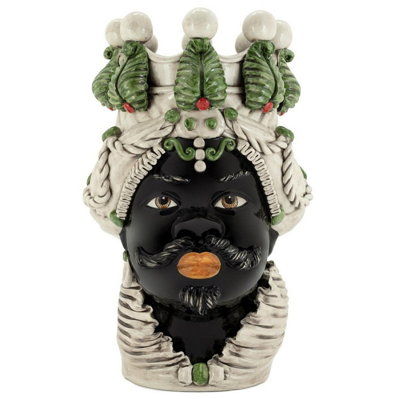 Ваза Vase Moro Man Ltd Green Red Бежевый Зеленый Черный Ваза Vase Moro Man Ltd Green Red Бежевый Зеленый Черный в Волгограде | Loft Concept