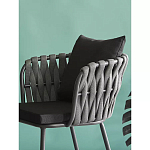 Стул мягкий с декором в виде плетеных лент на спинке и подлокотниках Semicircular Chair Decorated with Ribbons варинант исполнения - 3 | Loft Concept в Волгограде