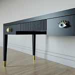 Письменный стол Elsa Dreams Black Шпон дерево с двумя ящиками варинант исполнения - 4 | Loft Concept в Волгограде