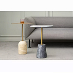 Кофейный столик круглый из мрамора серый Reliable Foundation варинант исполнения - 5 | Loft Concept в Волгограде