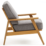 Кресло с каркасом из массива дуба Deniaud Oak Grey Armchair варинант исполнения - 3 | Loft Concept в Волгограде