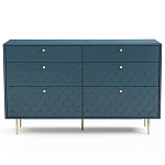Комод с 6 выдвижными ящиками Scale Ornament Blue Chest of Drawers варинант исполнения - 1 | Loft Concept в Волгограде