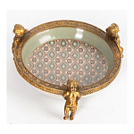 Чаша фарфоровая на бронзовых ножках в виде ангелов Porcelain Angels of Paradise варинант исполнения - 3 | Loft Concept в Волгограде