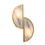 Бра с двумя полукруглыми плафонами из искусственного алебастра в бронзовой оправе Marbella варинант исполнения - 7 | Loft Concept в Волгограде