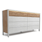 Комод 8 ящиков с подсветкой на рельефном фасаде Warm Industrial варинант исполнения - 2 | Loft Concept в Волгограде