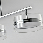 Люстра светодиодная с 4-мя круглыми прозрачными плафонами цилиндрической формы из акрила и стекла с пультом для регулировки света Glass Lamp Chromium варинант исполнения - 2 | Loft Concept в Волгограде