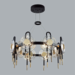 Люстра подвесная круглая черного цвета с круглыми прозрачными плафонами Virelia  варинант исполнения - 3 | Loft Concept в Волгограде