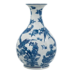 Ваза с мотивами цветущего сада с попугаями Blue Vase Inspired by Nature варинант исполнения - 2 | Loft Concept в Волгограде