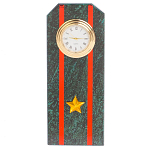 Часы погон ВС подарочные настольные из натурального камня Змеевик Military Clock варинант исполнения - 7 | Loft Concept в Волгограде