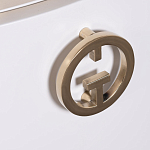 Тумбочка белая овальная с мраморной столешницей Thoroughbass варинант исполнения - 5 | Loft Concept в Волгограде