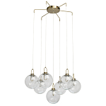Люстра с 7-ю плафонами из прозрачного стекла в форме шара Orb Cascade  варинант исполнения - 2 | Loft Concept в Волгограде