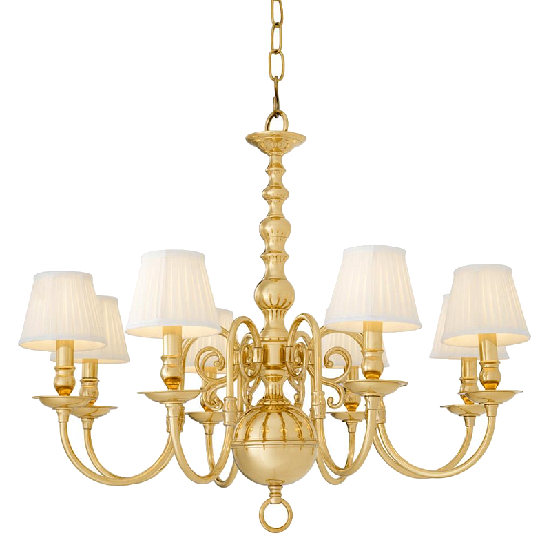 Люстра Eichholtz Chandelier Bourbon Brass Латунь Белый Черный в Волгограде | Loft Concept 