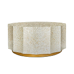 Стол кофейный с отделкой раковинами устриц Coastal Charm варинант исполнения - 1 | Loft Concept в Волгограде