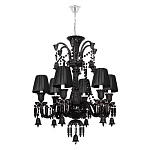 Люстра подвесная с плиссированными абажурами и множеством подвесок черного цвета Диаметр 62 см Lustre Reverie варинант исполнения - 1 | Loft Concept в Волгограде