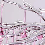 Люстра серебрянная с розовыми стеклянными подвесками в форме капель FAIRYTREE Light варинант исполнения - 6 | Loft Concept в Волгограде