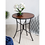 Столик приставной с круглой столешницей на металлическом черном основании Scenical Table варинант исполнения - 2 | Loft Concept в Волгограде