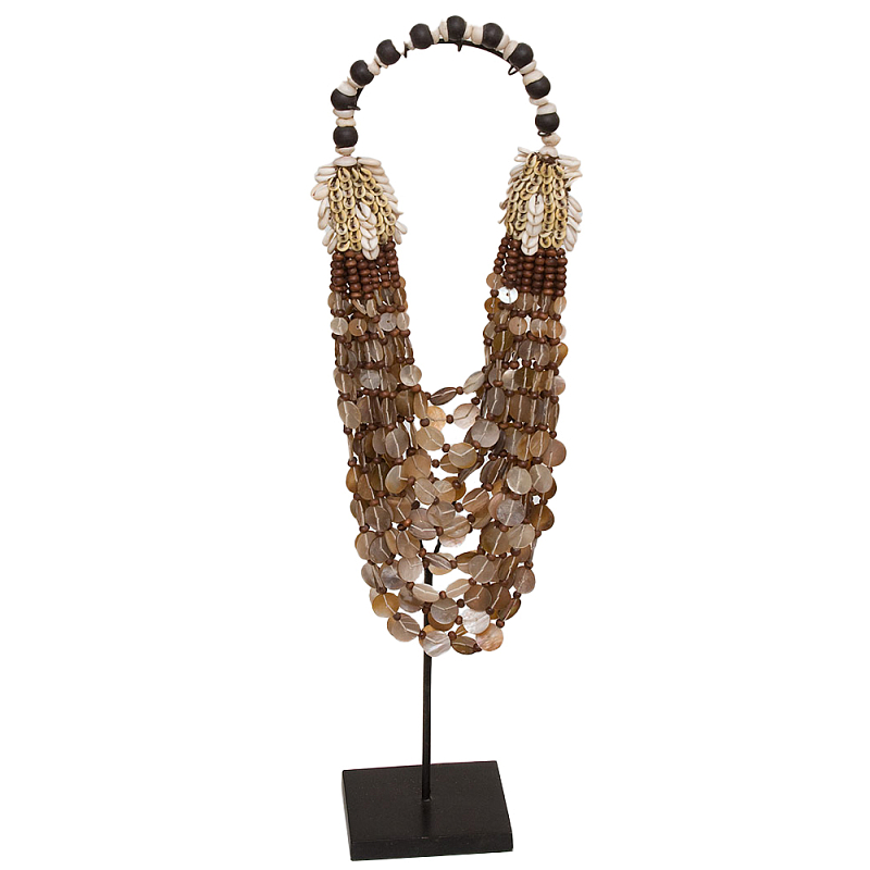 Этническое ожерелье из ракушек и круглых бусин Aboriginal Long Necklace Shells Коричневый Черный Бежевый Этническое ожерелье из ракушек и круглых бусин Aboriginal Long Necklace Shells Коричневый Черный Бежевый в Волгограде | Loft Concept