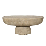 Столик кофейный кремового цвета с овальной столешницей и круглым основанием Cream Dalmen Table варинант исполнения - 1 | Loft Concept в Волгограде