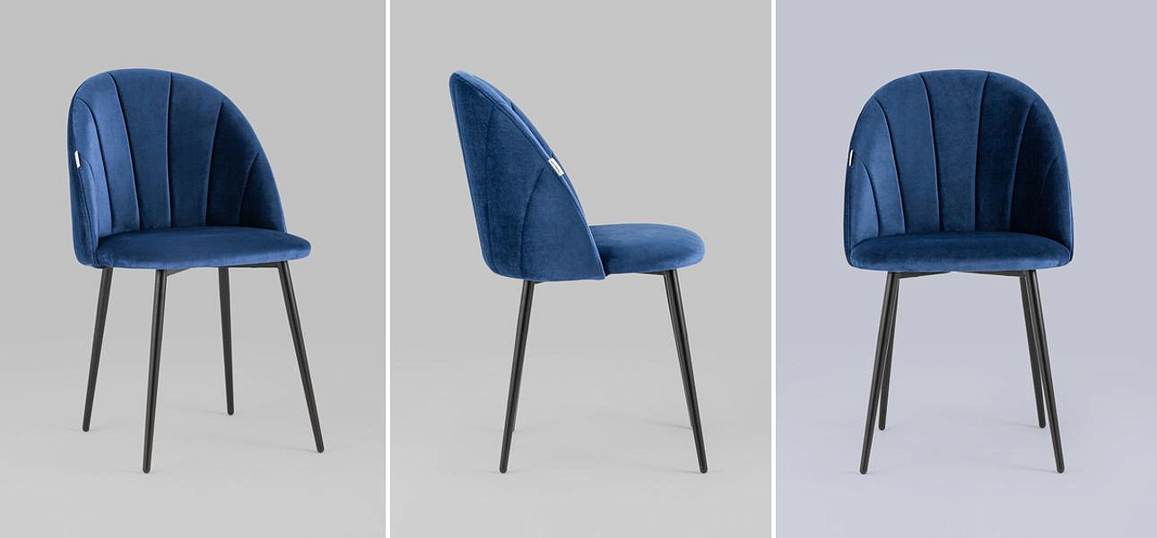 Стул Balsari S Chair Синий Велюр Стул Balsari S Chair Синий Велюр - Loft-Concept в Волгограде