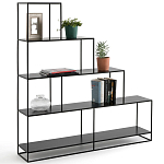 Ступенчатый стеллаж Menzie Steps Metal Rack Black варинант исполнения - 2 | Loft Concept в Волгограде
